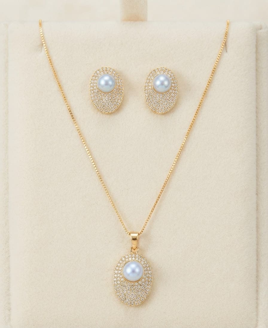Conjunto de Corrente e Brincos